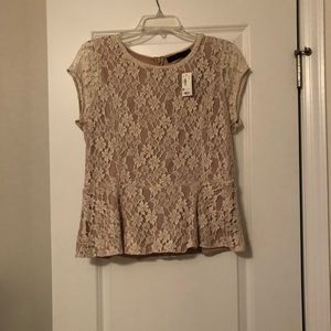 The Limited Lace Peplum Bottom Zipper Back